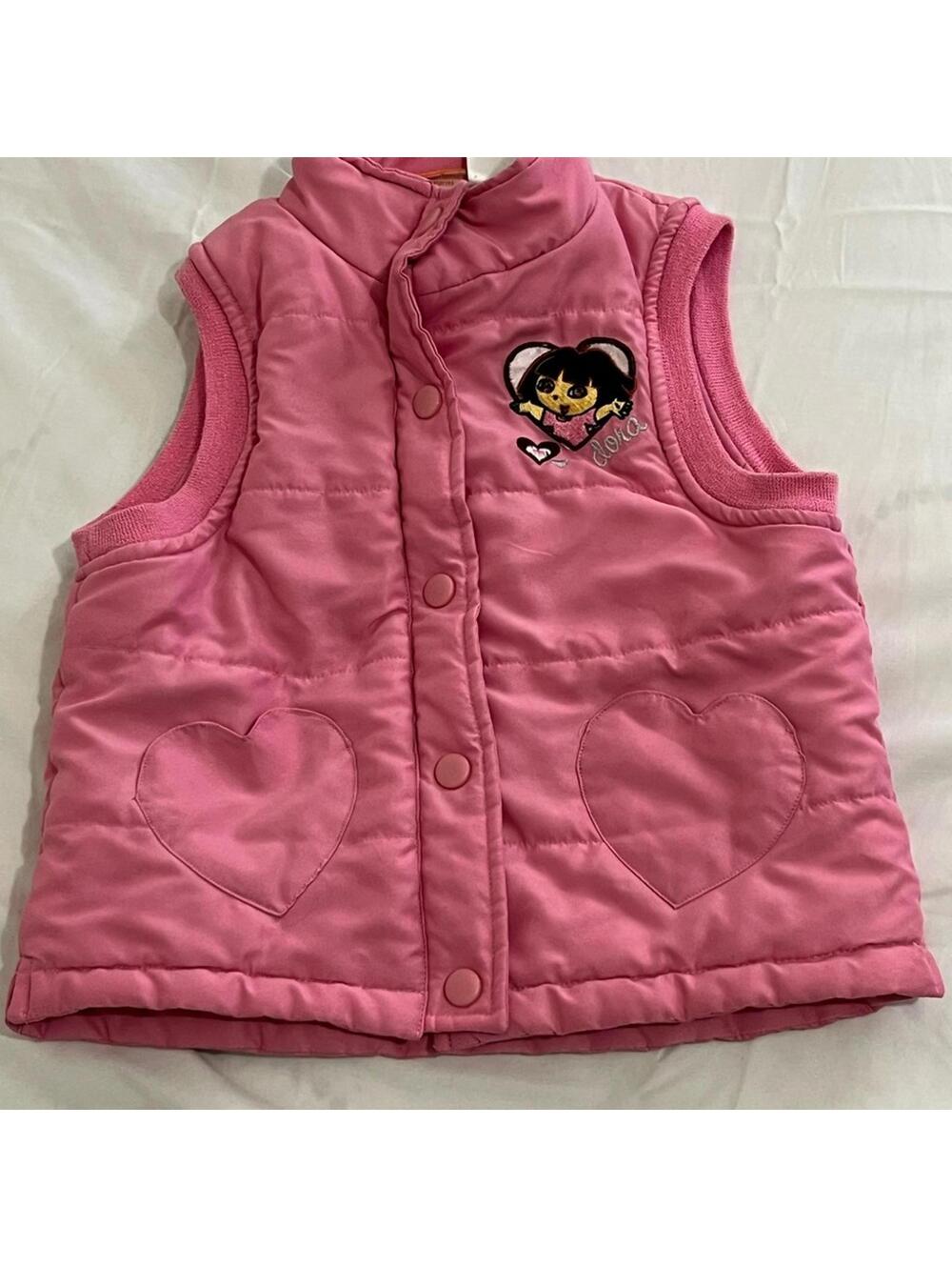 Nickelodeon Dora the Explorer Charming Pink Kids Vest with Heart Accents Size 6
